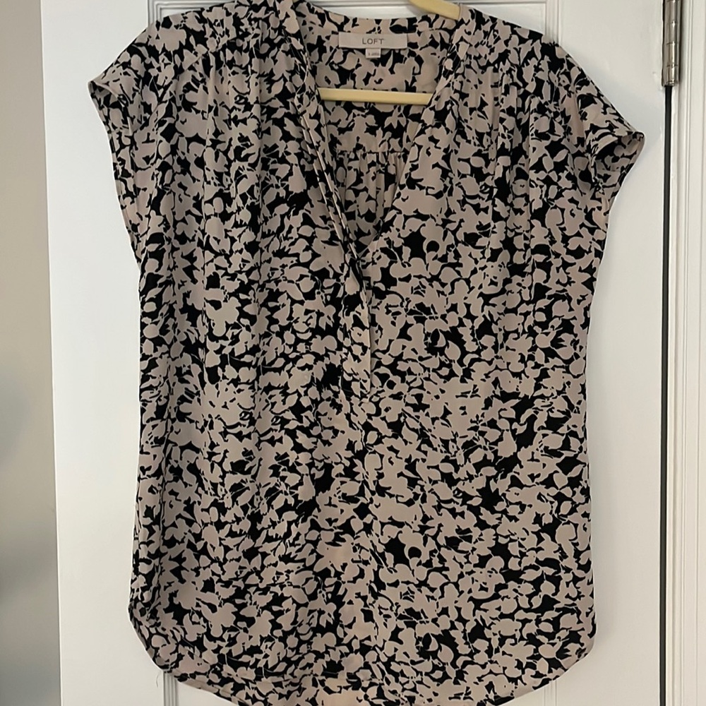 Black and beige blouse